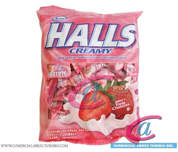 MENTA HALLS FRESA CREMOSA 30/100