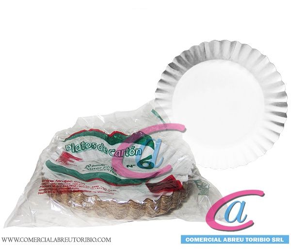 PLATO CARTON #8 CAPPSA 20 cm (50 paq / 20 unid) BI