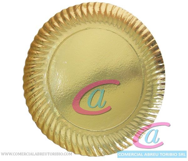 PLATO LAMINADO DORADO 14A CAPPSA 32 cm (25 unid) B