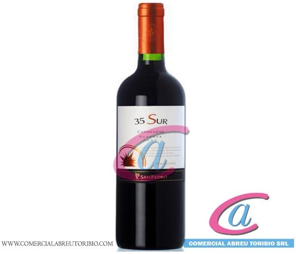 VINO TINTO 35 SOUTH CARMENERE RESERVA 12/75 cl