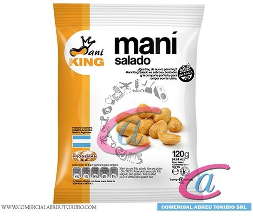 [00-003950] MANI KING FRITO Y SALADO (10 x 120 gr)