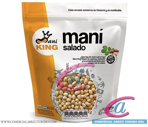 [00-002960] MANI KING FRITO Y SALADO (10 x 600 gr ) DOY PACK) 