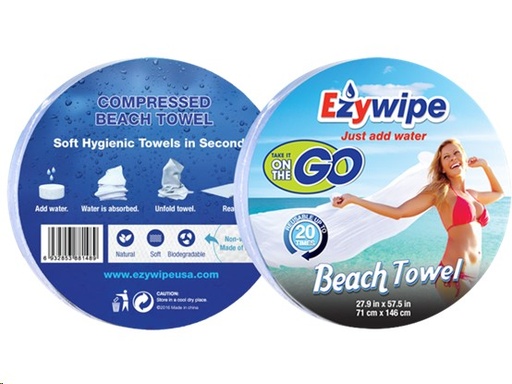 [00-004523] TOALLA DE PLAYA EXPANDIBLE XL/ 71 CM X 146 CM EZYW